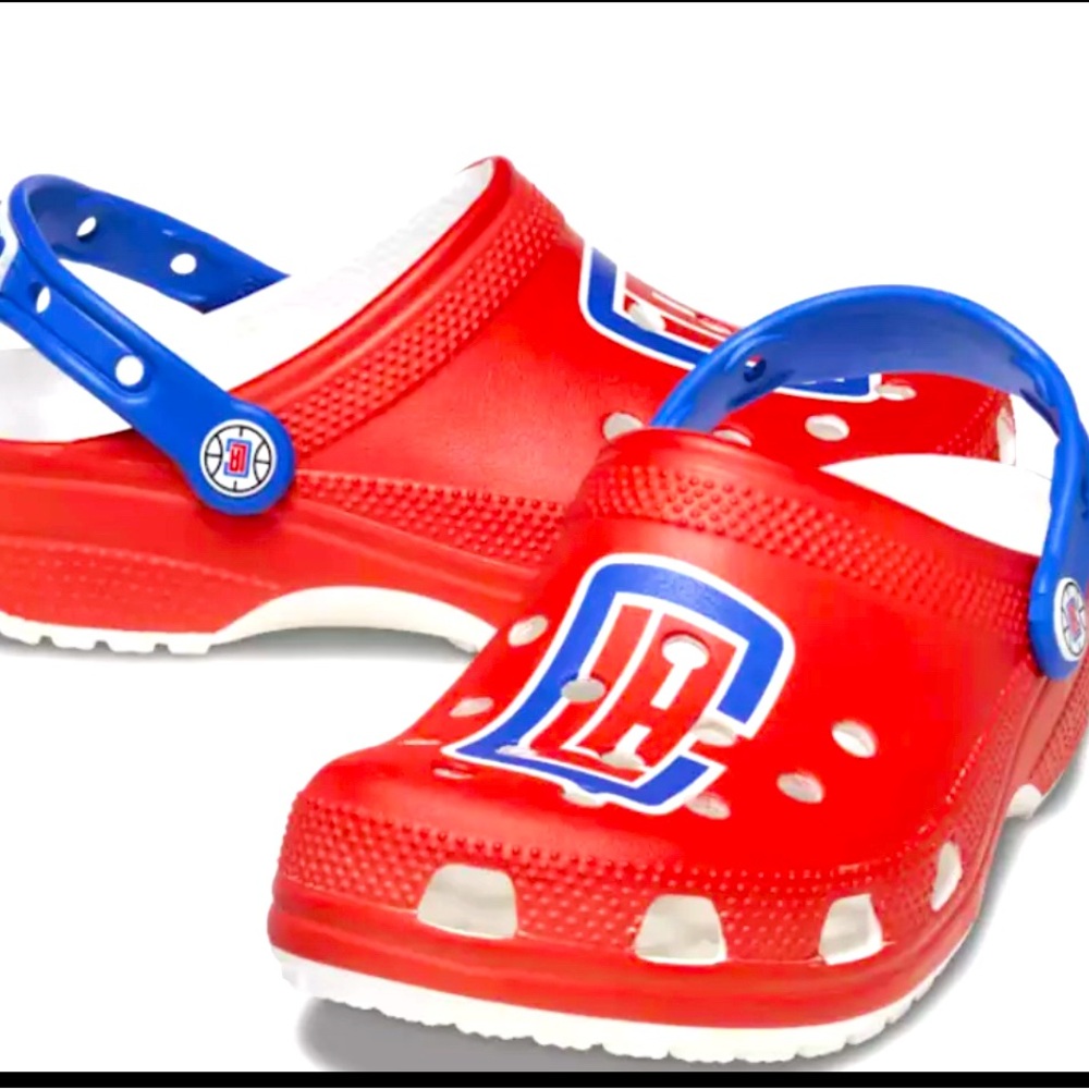 Crocs Men's Los Angeles Clippers NBA Classic Slip On Clogs Red Logo Size 10
